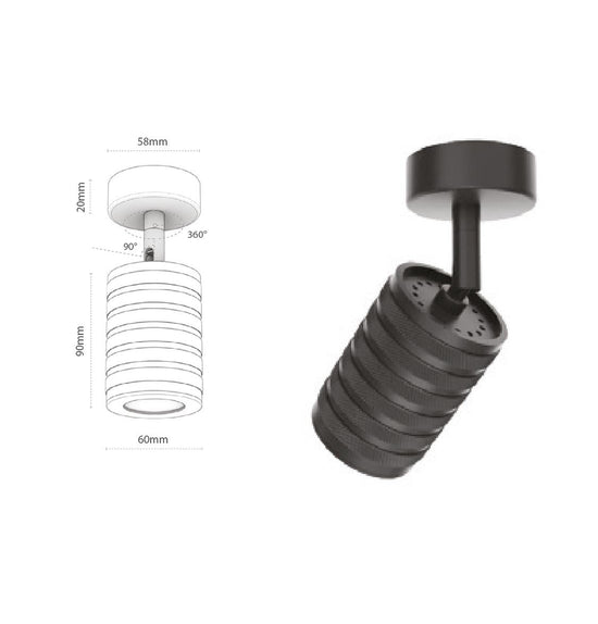 Bella Black Serrated Spot 6X9 Cm