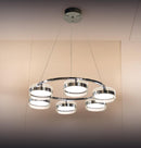 Berlin 6-Piece Platinum Stainless Transparent Glass Chandelier - Heka Lighting & Trading Limited