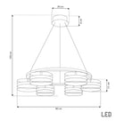 Berlin 6-Piece Platinum Stainless Transparent Glass Chandelier - Heka Lighting & Trading Limited