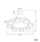 Berlin 8-Piece Platinum Stainless Transparent Glass Chandelier - Heka Lighting & Trading Limited