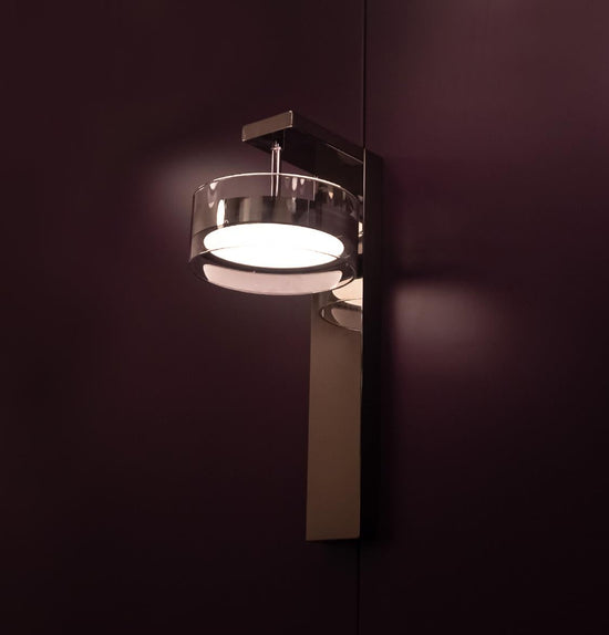 Berlin Platinum Stainless Transparent Glass Led Wall Sconce