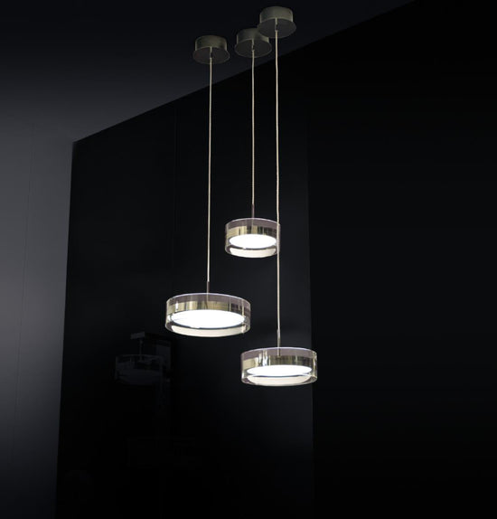 Berlin Platinum Stainless Transparent Glass Pendant Light Chandelier 20 Cm