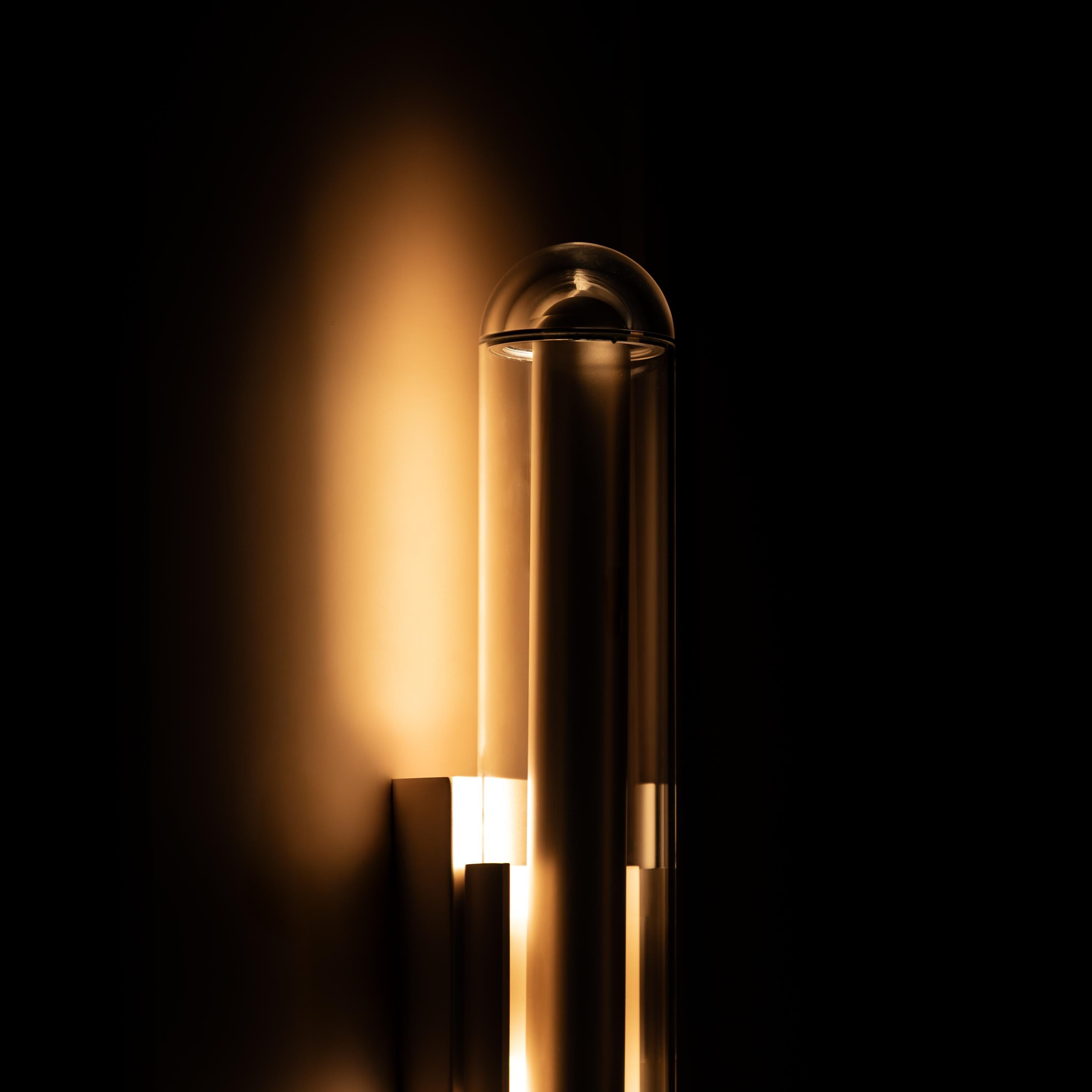 Bermuda Transparent Glass Beige Wall Sconce 60 Cm - Heka Lighting & Trading Limited