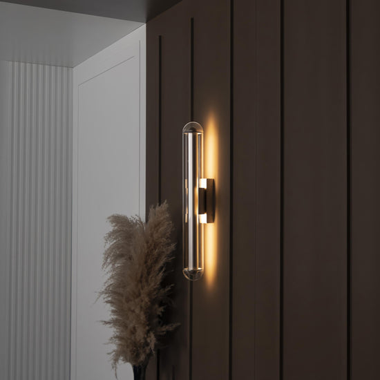 Bermuda Transparent Glass Beige Wall Sconce 60 Cm