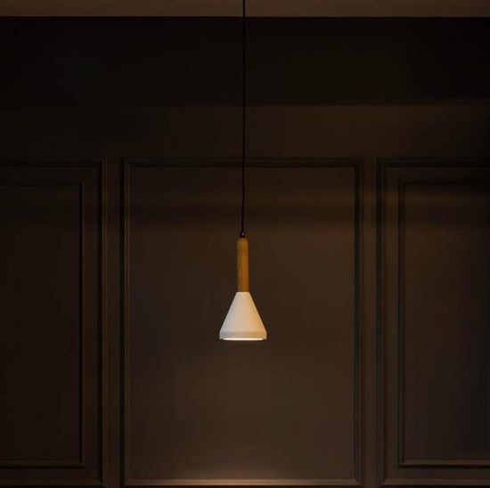 Bono Wenge White Wood Concrete Gu10 Pendant Light Chandelier