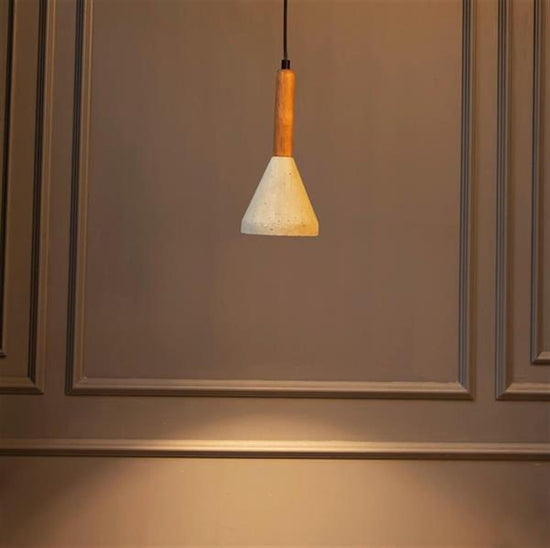 Bono Wenge Gray Wood Concrete Gu10 Pendant Light Chandelier