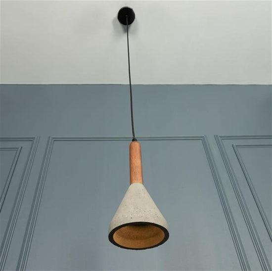 Bono Wenge Gray Wood Concrete Gu10 Pendant Light Chandelier