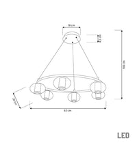 Bükreş 6-Piece Chrome Stainless Transparent Glass Chandelier 68 Cm - Heka Lighting & Trading Limited