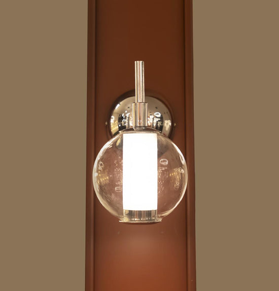Bükreş Chrome Stainless Transparent Glass Led Wall Sconce