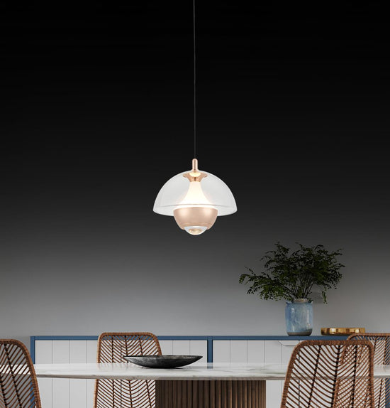 Bumin Transparent Acrylic Gold Aluminum Led Pendant Light 18 Cm