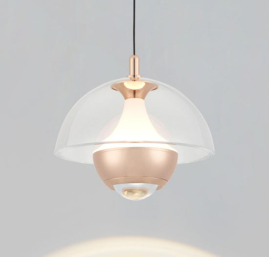 Bumin Transparent Acrylic Gold Aluminum Led Pendant Light 23 Cm