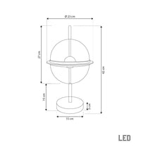 Carina Globe Transparent Acrylic Gold Table Lamp 23 Cm - Heka Lighting & Trading Limited