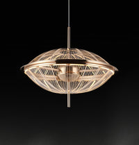 Carina Single Flattened Transparent Acrylic Gold Pendant Light 40 Cm - Heka Lighting & Trading Limited