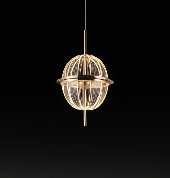 Carina Single Transparent Acrylic Gold Pendant Light Chandelier 40 Cm