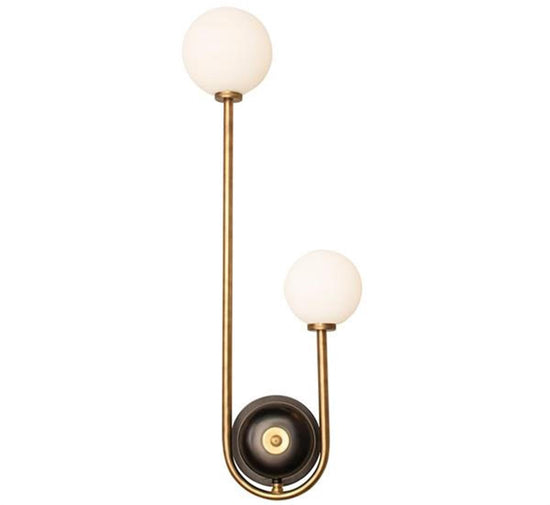Celsus Soft Two Glass U Model Antique Wall Sconce