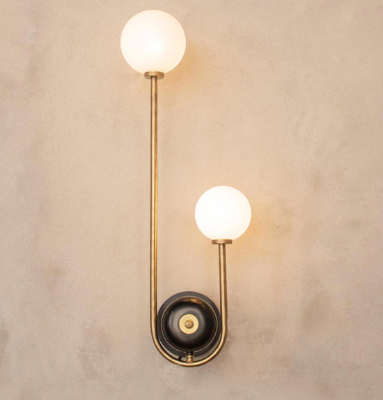 Celsus Soft Two Glass U Model Antique Wall Sconce