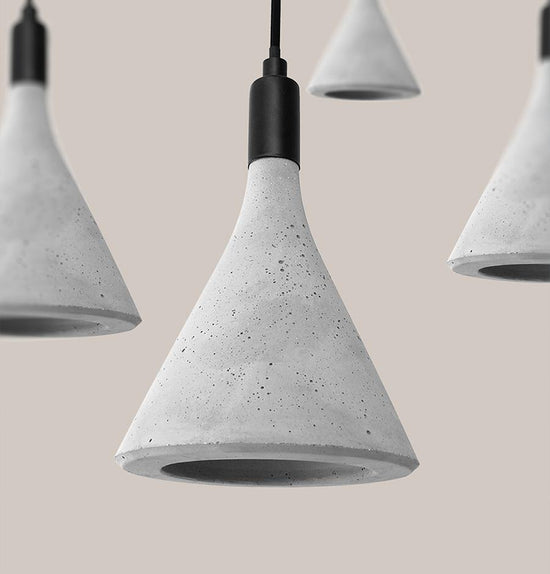 Cone Concrete Gray Pendant Light Chandelier