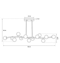 Demet 13-Piece Antique Glass Decorative Dining Tabletop Chandelier - Heka Lighting & Trading Limited