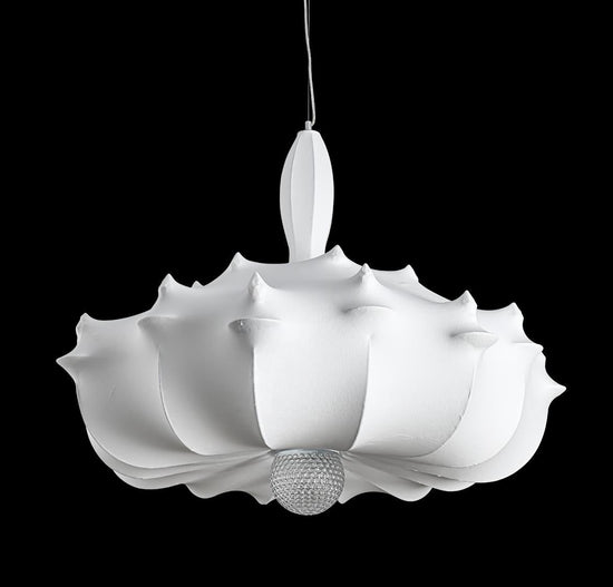Epsilon Soft Touch White Transparent Plexi Pendant Light Chandelier 100 Cm