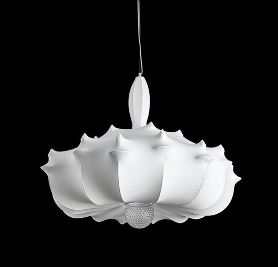 Epsilon Soft Touch White Transparent Plexi Pendant Light Chandelier 80 Cm