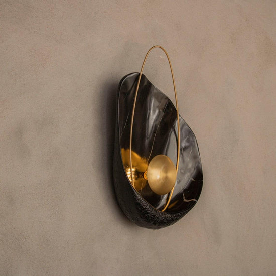 Erciyes Black Antique Marble Wall Sconce