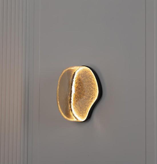 Gambia Honey Glass Black Wall Sconce 30 Cm