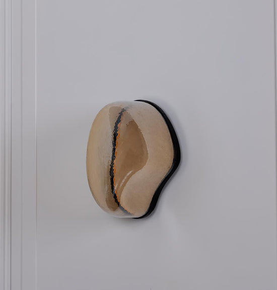 Gambia Honey Glass Black Wall Sconce 30 Cm