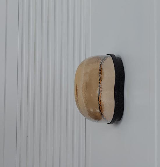 Gambia Honey Glass Black Wall Sconce 36 Cm