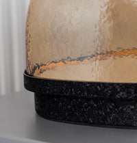 Gambia Honey Glass Black Table Lamp 38 Cm - Heka Lighting & Trading Limited