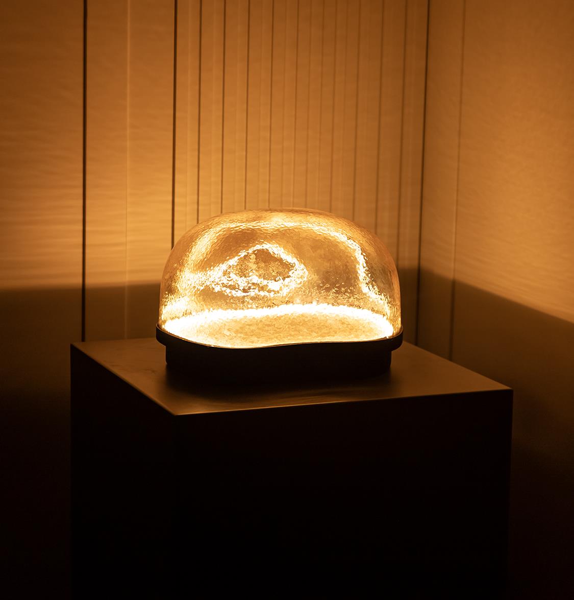 Gambia Honey Glass Black Table Lamp 38 Cm - Heka Lighting & Trading Limited