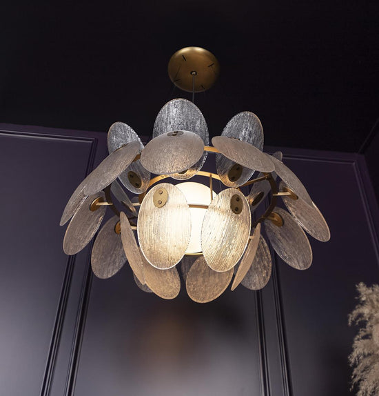 Gana White Frosted Glass Antique Chandelier 70 Cm