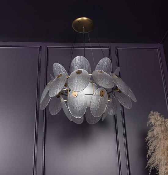 Gana White Frosted Glass Antique Chandelier 70 Cm