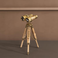 Gold Wood Standing Decorative Binoculars 17X40Cm