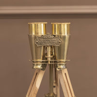 Gold Wood Standing Decorative Binoculars 17X40Cm