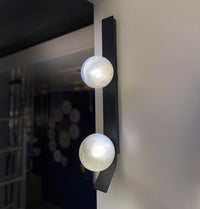 Helsingör Double Bubbly Soft Glass Black Wall Sconce - Heka Lighting & Trading Limited