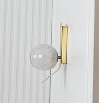 Helsingör Single Bubbly Soft Glass Antique Wall Sconce - Heka Lighting & Trading Limited