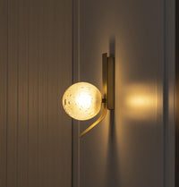 Helsingör Single Bubbly Soft Glass Antique Wall Sconce - Heka Lighting & Trading Limited