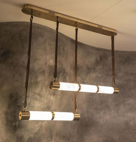 Helsinki Double Marble Antique Dining Table Top Chandelier