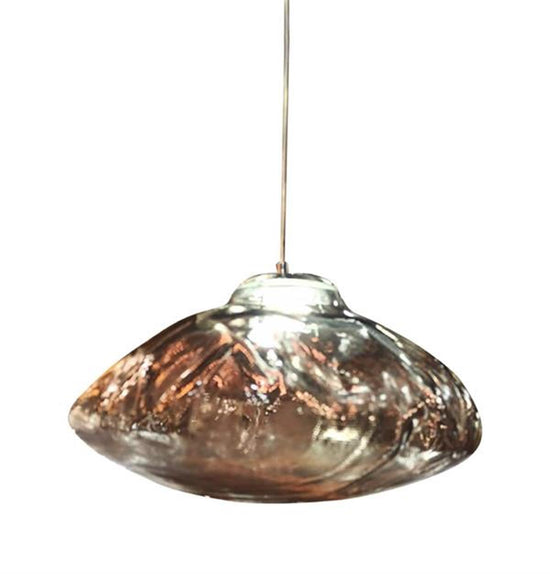 Hobart Single Smoked Glass Led Pendant Light Chandelier 25 Cm
