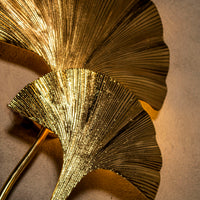 Handmade Ginkgo Double Leaf Sconce Lighting, Mid Century Astara Gold Wall Lamp, Home Decor Wall Mounted Lamp - Heka Lighting & Trading Limited