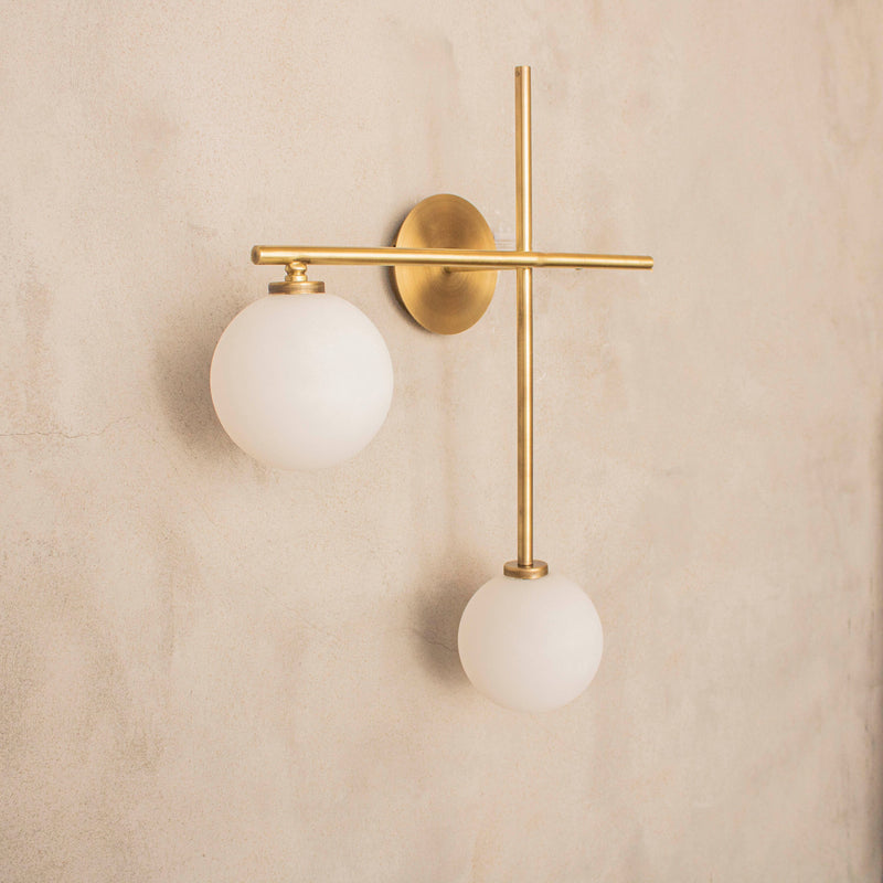 Brass Modern Design Wall Lamp, Art Deco Handmade Frosted Glass Lighting, Home Decor Sconce, Make Up Hanging Wall Light MODEL : MELID