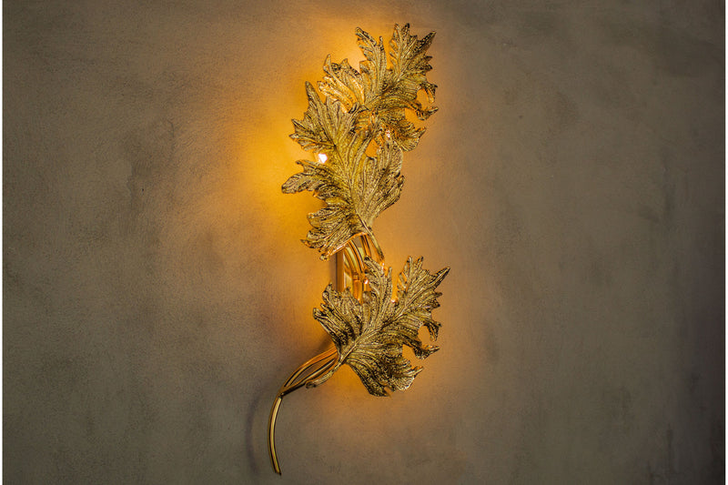 Sycamore Triple Leaf Wall Sconce, Natural Shaped Handmade Gold Lamp, Home Decor Lighting, Art Deco Wall Light MODEL : GENCE