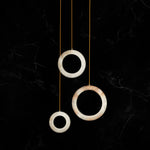 Handmade Marble Bagel Pendant Lamp, Brass LED Light Chandelier, Housewarming Gift Art Deco Hanging Lighting, Ceiling Lights MODEL: GAMBA