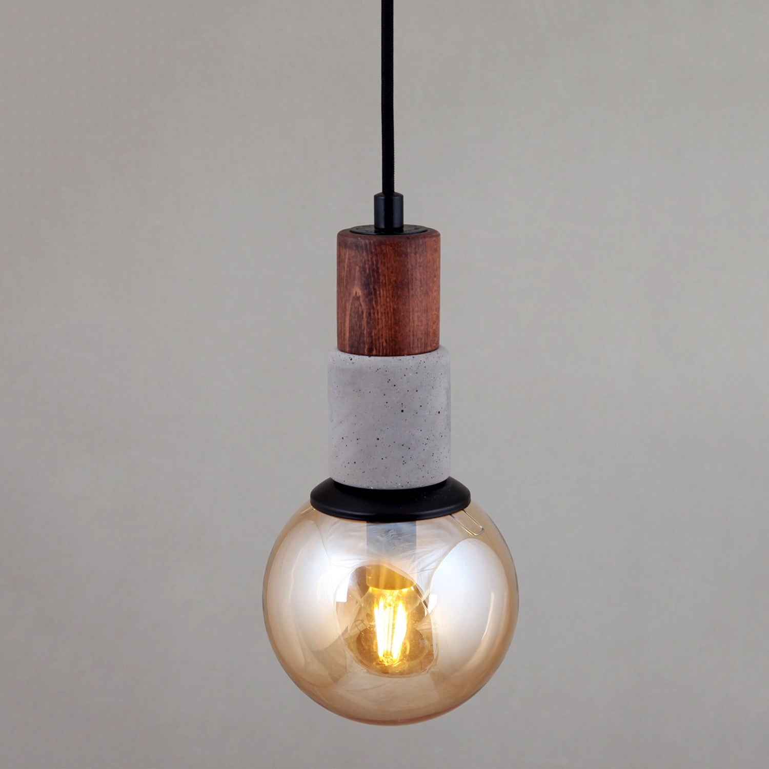 Mini Wood & Concrete Pendant Lighting, Kitchen Island Concrete Ceiling Lamp, Living Room Concrete Light Fixture MODEL : TOCHI