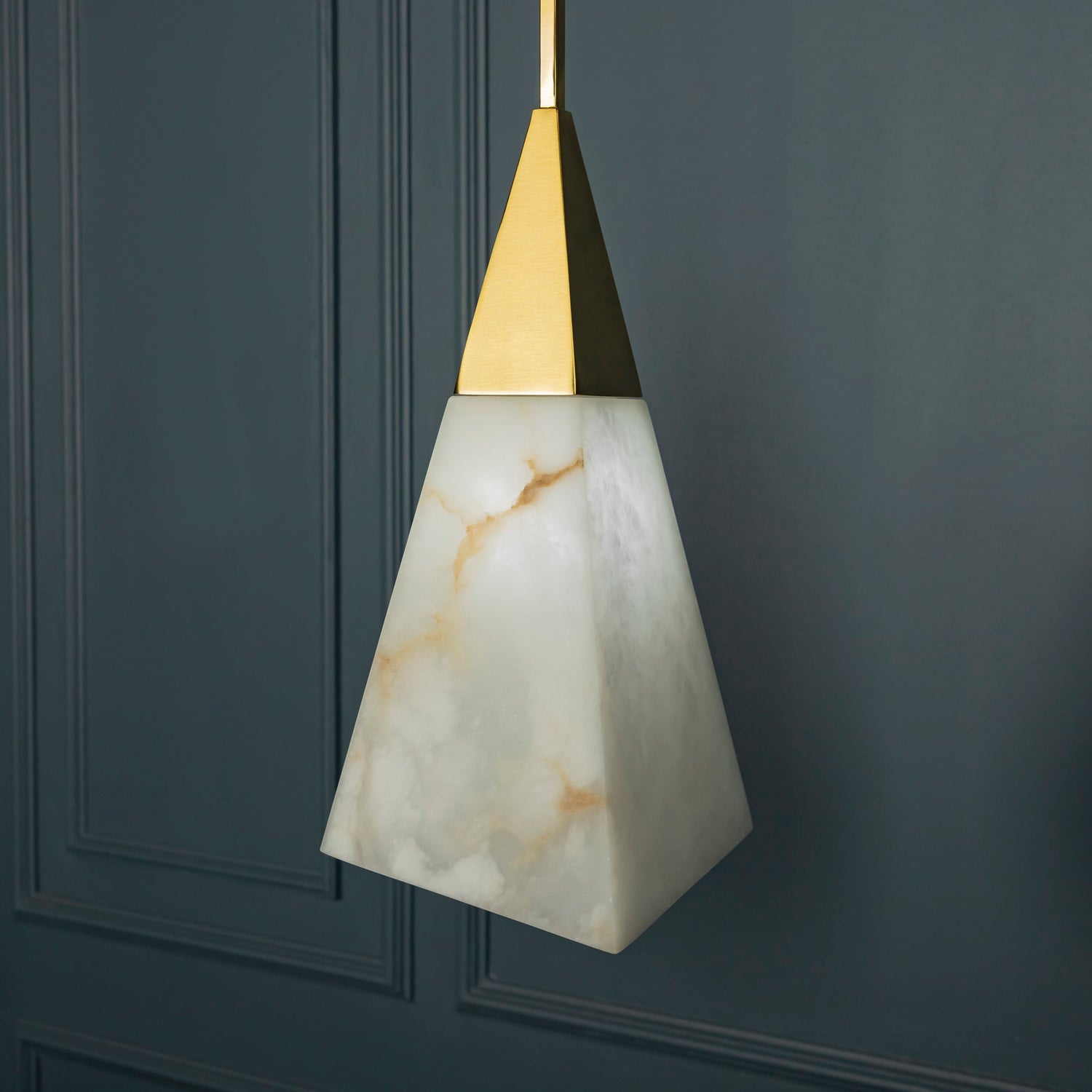 Pyramid Marble Brass Pendant Lamp, Handmade Marble Chandelier, Housewarming Gift Art Deco Hanging Marble Lighting MODEL : ARGOS