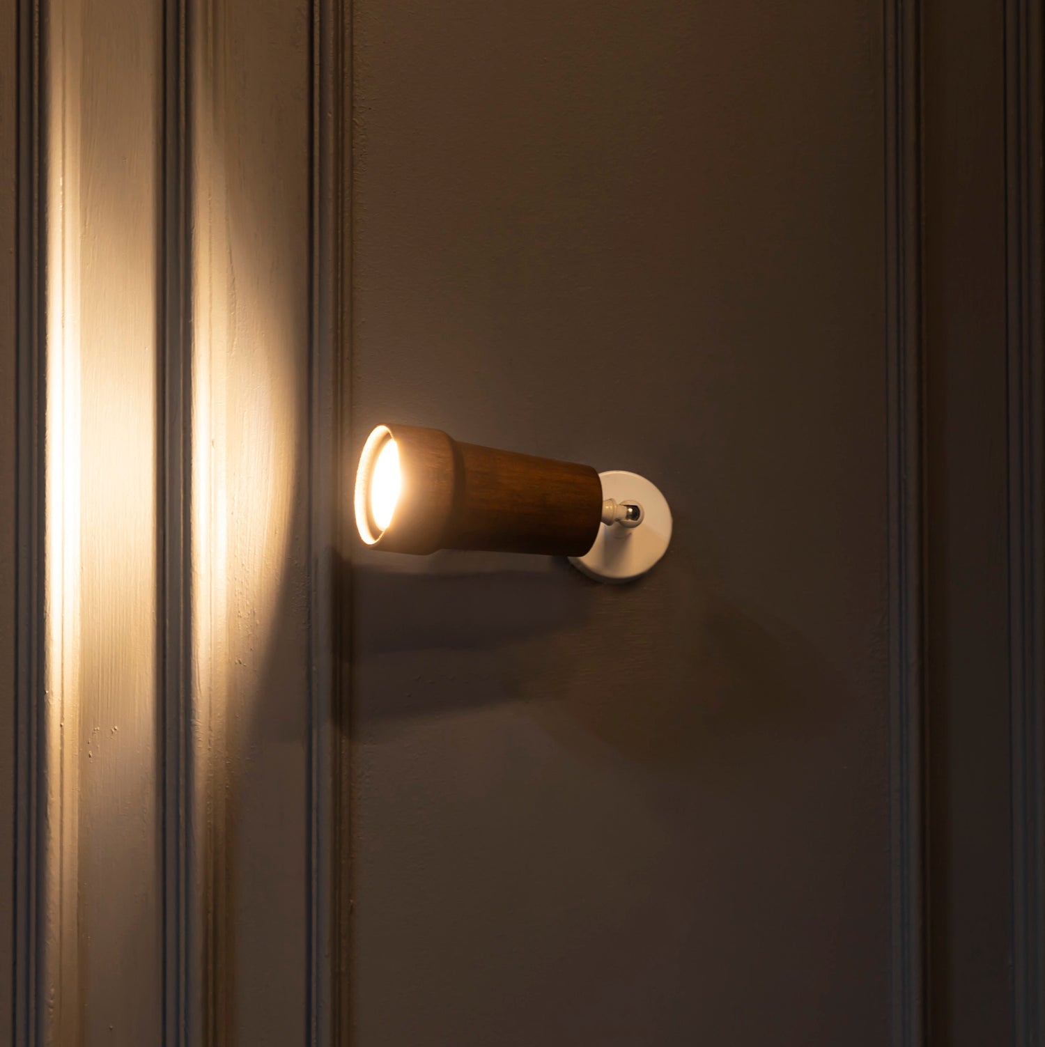 Modern Minimalist White with Wenge Wall & Ceiling Lamp, Natural Wood Spot Light, Home Decor Lighting, Art Deco Tube Sconce MODEL: VICTORIA