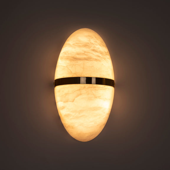 White Marble Wall Lamp, Modern Home Decor Bedside Lighting, Brass Living room Light, Housewarming Gift Sconce MODEL: SIGMA