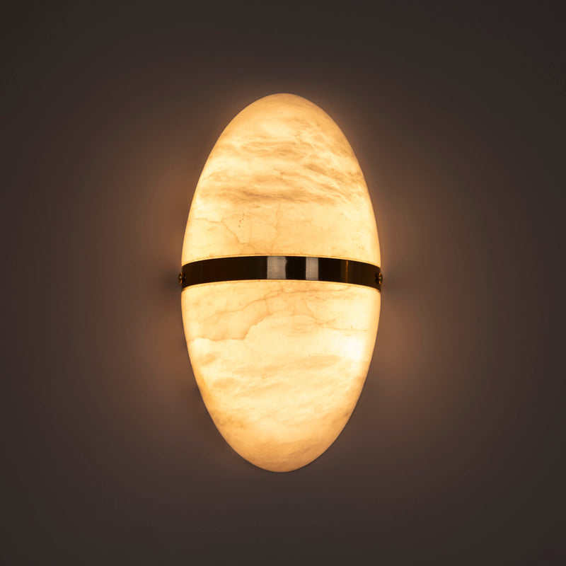 White Marble Wall Lamp, Modern Home Decor Bedside Lighting, Brass Living room Light, Housewarming Gift Sconce MODEL: SIGMA