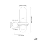 Kabil Single Smoked Glass Gray Wall Sconce 28 Cm - Heka Lighting & Trading Limited