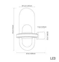 Kabil Single Smoked Glass Gray Wall Sconce 32 Cm - Heka Lighting & Trading Limited